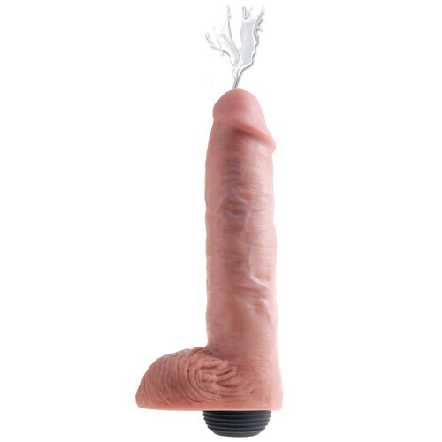 Pene Squirting King Cock 11 Pulgadas con Testículos Flesh