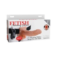 Fetish Fantasy 7 Inch Vibrating Hollow Strap-On for Enhanced Intimacy