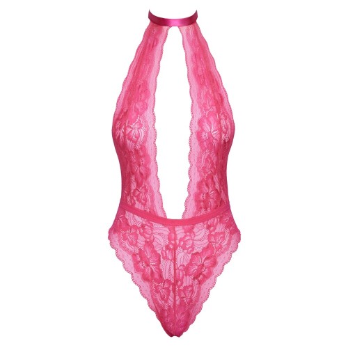 Cuerpo de Encaje Halter Kissable Rosa S/M