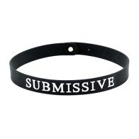 Black Silicone Submissive Collar - Adjustable Style