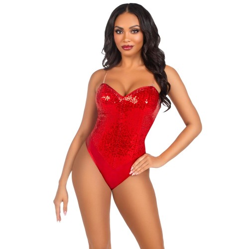 Leg Avenue Body Rojo con Lentejuelas Grande