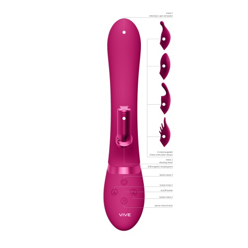 Vibrador Conejito de Doble Acción Intercambiable Vive Chou Rosa