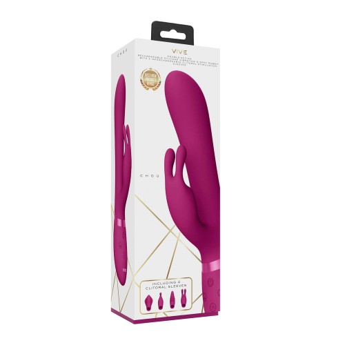 Vibrador Conejito de Doble Acción Intercambiable Vive Chou Rosa