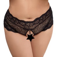 Cottelli Curves Crotchless Panties with Pearl Chain for Seduction