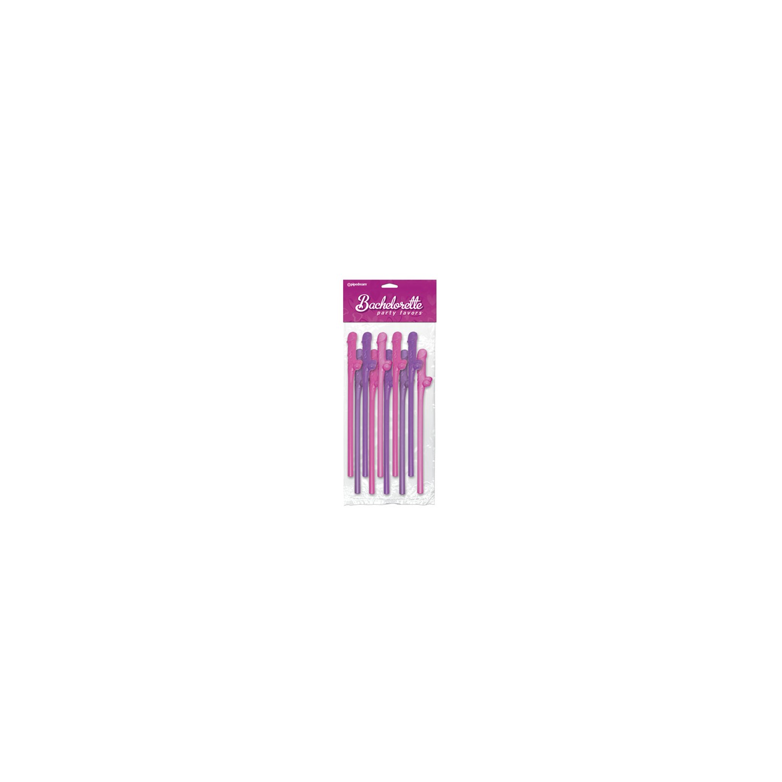 Bachelorette Party Favors 10 Pecker Straws Pink and Purple