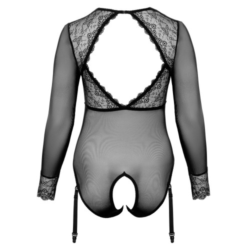 Cottelli Curves Long Sleeved Crotchless Body for Seduction