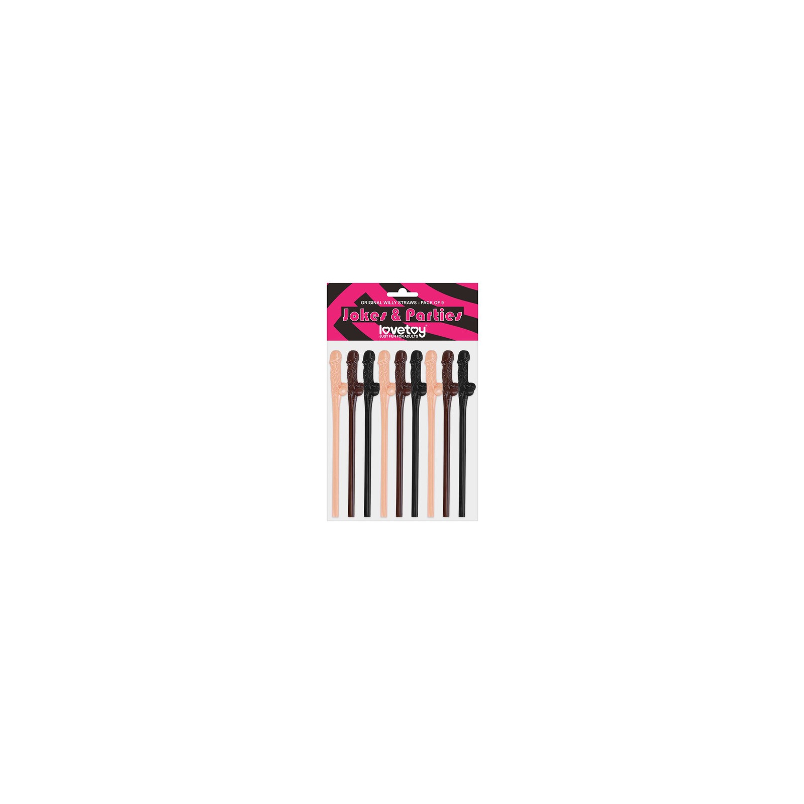 Willy Straws Pack of 9 Black Brown Pink