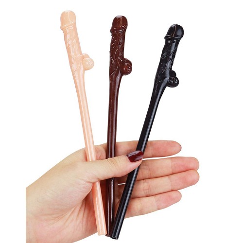 Willy Straws Pack of 9 Black Brown Pink