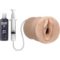 Squirting Pussy Stroker with Joy Juice Vanilla for Ultimate Pleasure