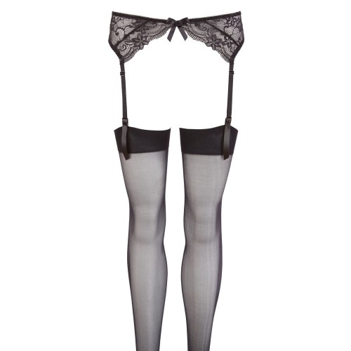 NOXQSE Black Lace Suspender Set M/L