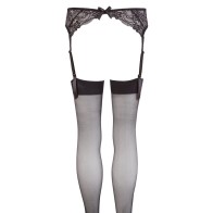 NOXQSE Black Lace Suspender Set M/L