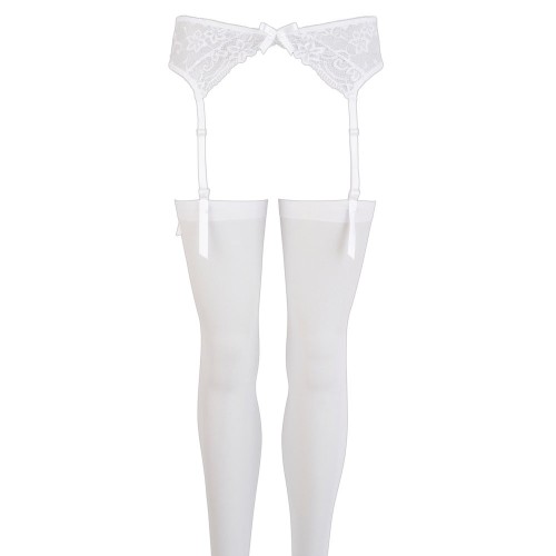 NOXQSE White Suspender Set for Seductive Elegance