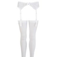 NOXQSE White Suspender Set for Seductive Elegance