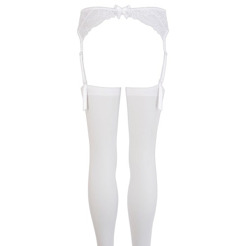 NOXQSE White Suspender Set for Seductive Elegance