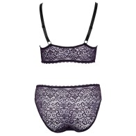 Cottelli Curves Delicate Lace Bralette and Briefs - Elegant Lingerie Set