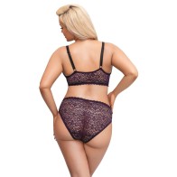 Cottelli Curves Lace Bralette and Brief Set XXL