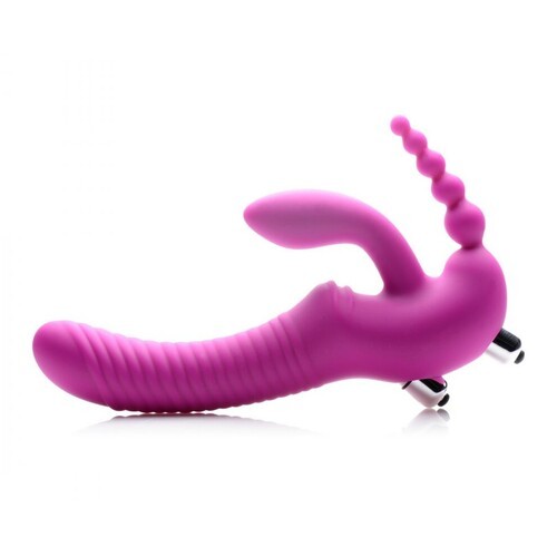 XR Regal Rider Vibrating Silicone Strapless Strap On Triple G Di