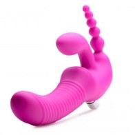 XR Regal Rider Strap-On Vibrador de Silicona Sin Arnes Triple G