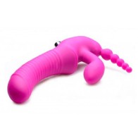 XR Regal Rider Strap-On Vibrador de Silicona Sin Arnes Triple G