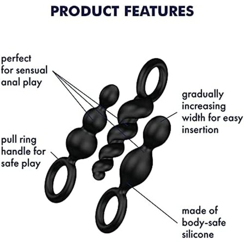 Satisfyer Booty Call Set of 3 Black Anal Plugs