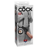 King Cock 11 Inch Flesh Two Cocks One Hole Hollow Strap-On