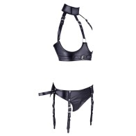 Cottelli Bondage Open Bra and Briefs Large