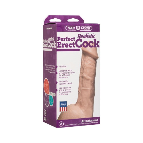 Accesorio Vac-U-Lock 7 Pulgadas Perfect Erect Cock Rosa Flesh