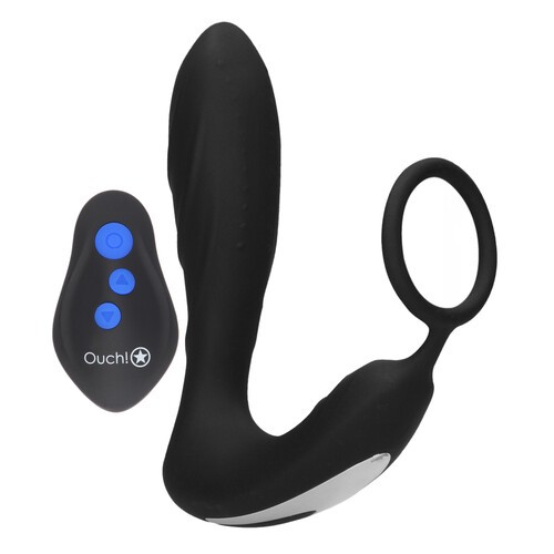 Ouch E Stimulation and Vibration Butt Plug and Cock Ring