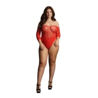 Body Sin Tijerita con Piedras Brillantes Rojo UK 14 a 20