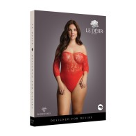 Body Sin Tijerita con Piedras Brillantes Rojo UK 14 a 20