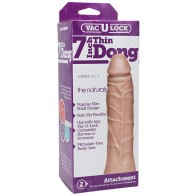 Vac-U-Lock Thin Dong Natural de 7 Pulgadas para Intimidad Auténtica