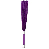 Flogger de ante morado con mango de cristal y cristal