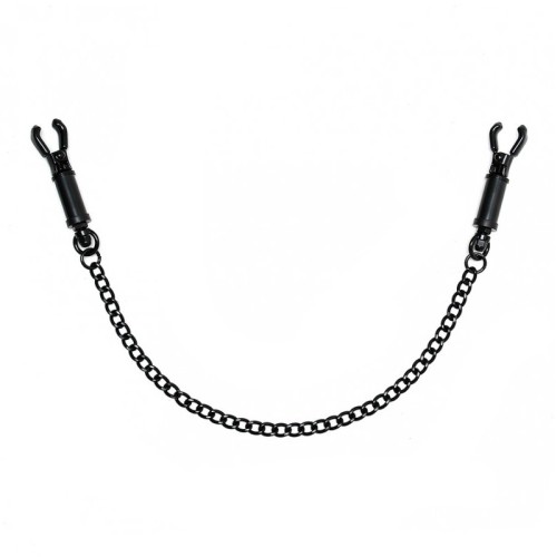 Black Metal Adjustable Nipple Clamps With Chain for Sensation Play