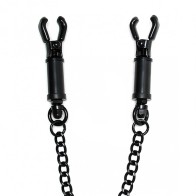 Black Metal Adjustable Nipple Clamps With Chain for Sensation Play