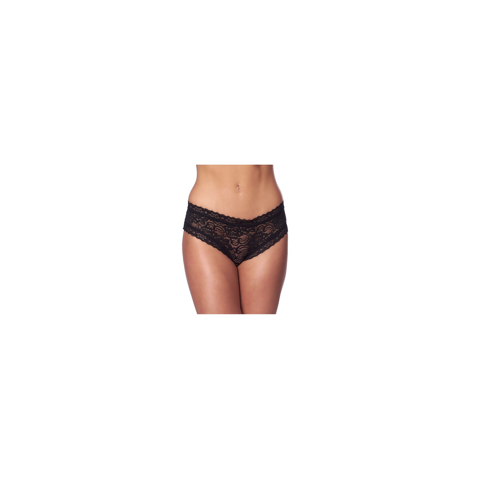 Romantic Black Open Back Briefs - Flirty Intimates