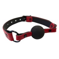 Ball Gag de Cuero con Estampado Croc de Rouge Garments