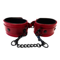 Leather Croc Print Ankle Cuffs for Bondage