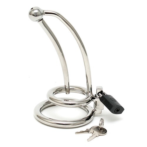 Curved Chastity Penis Lock with Urethral Tube