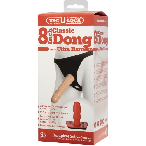 Dildo Clásico de 8 Pulgadas | Arnés Ultra | Experiencia Strap-On Definitiva