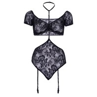 Leg Avenue 2 Piece Lace Bandeau and Teddy Set S/M