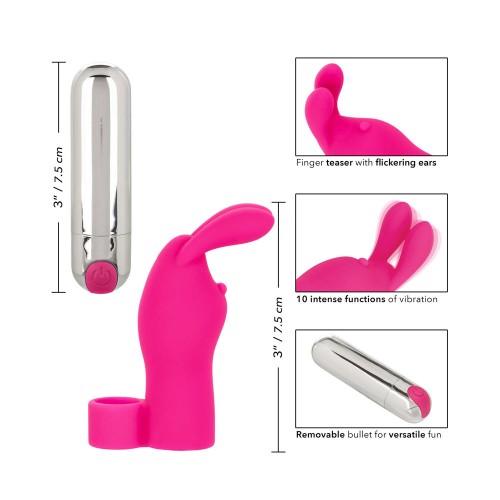 Vibrador de Dedos Conejito Recargable Rosa Intimate Play