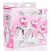 XR Pink Gem Glass Anal Plug Set