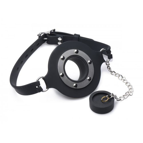 Gag Alimentador de Silicona Pie Hole de Master Series para Juego de Bondage