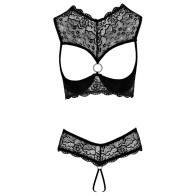 Cottelli Shelf Bra and String 75b/s Provocative Lingerie Set