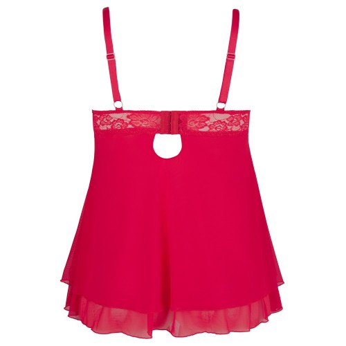 Babydoll Rojo Plus Size Cottelli XXXL para Curvas Preciosas