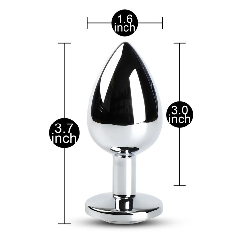 Large Metal Anal Plug With Elegant Crystal for Sensual Pleasure