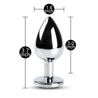 Plug Anal de Metal Grande con Cristal Elegante para Placer Sensual