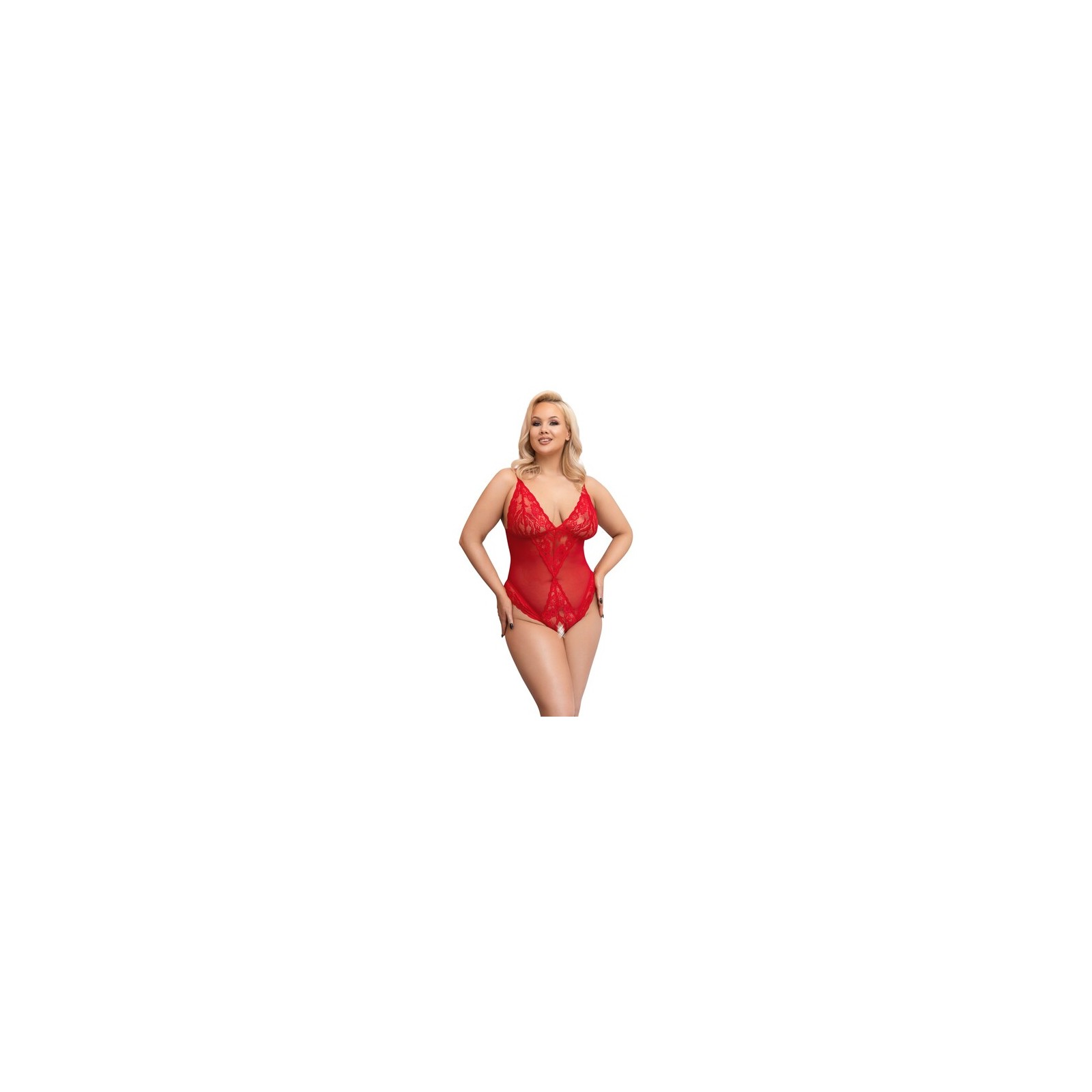 Cuerpo Crotchless Cottelli Curves Rojo XL