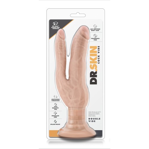 Dr. Skin Dildo Vibrante de Doble Penetración de 7 Pulgadas