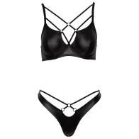 Cottelli Matte Black Bra Set 80b/m